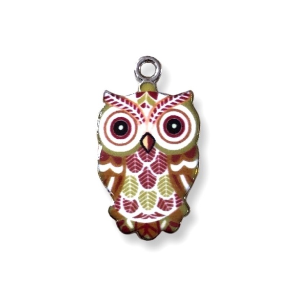 Jewelry - 🔴 5 for $10 ONE Bright Owl Pendant Zinc Alloy Enamel